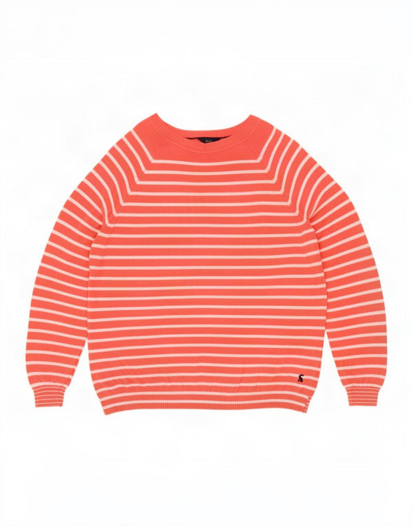 Joules Womens Boat Neck Jumper Sweater UK 18 XL Pink Striped Linen