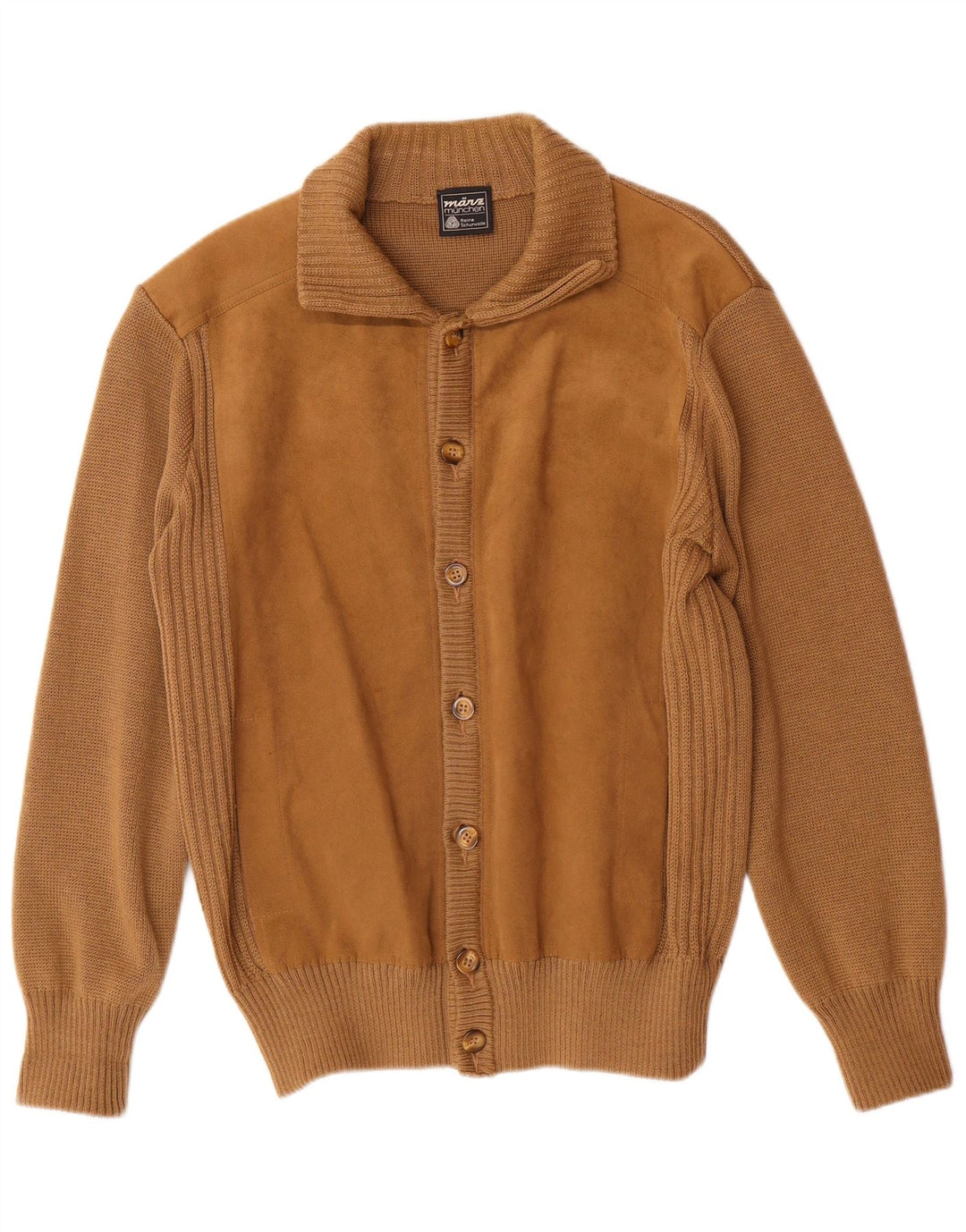 Męski sweter rozpinany VINTAGE IT 54 XL Brązowa wełna