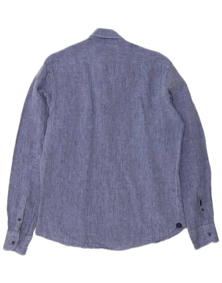 Koszula męska Massimo Dutti, średnioniebieska, lniana