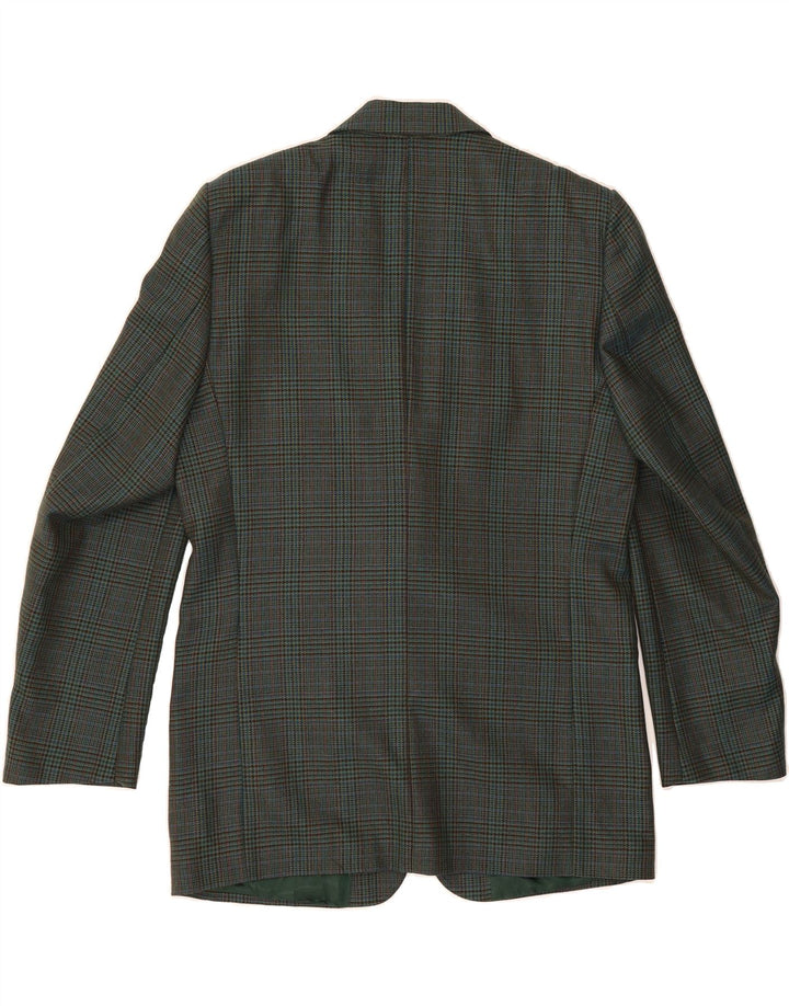 BOTTOLI Mens 2 Button Blazer Jacket IT 50 Large Green Houndstooth Vintage Bottoli and Second-Hand Bottoli from Messina Hembry 