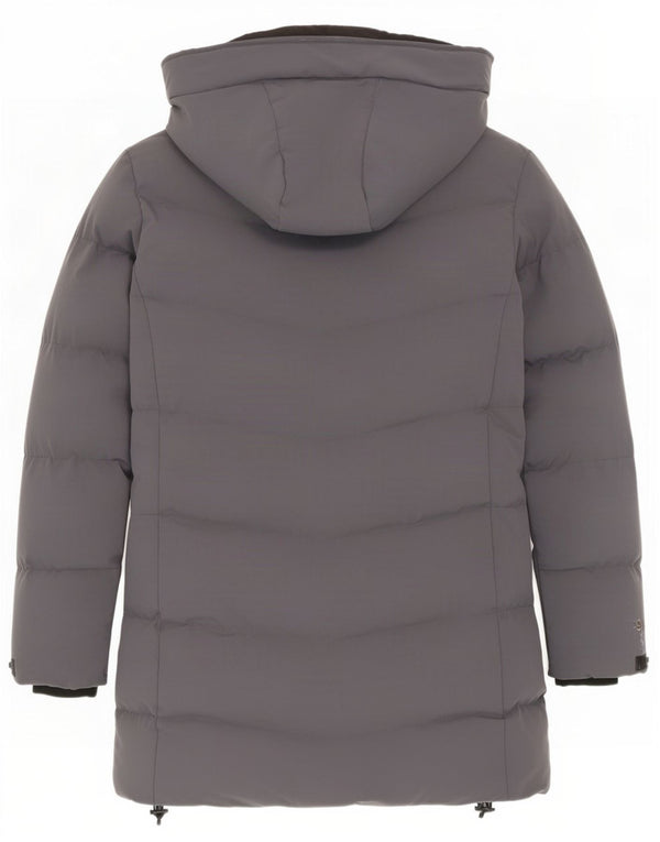 Damski ocieplany płaszcz z kapturem Superdry UK 8, mały, szary