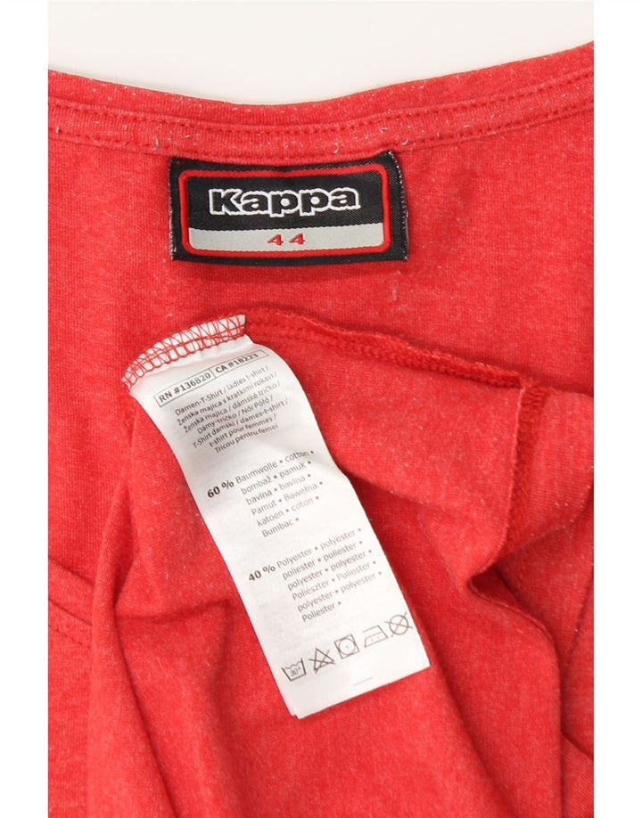 Damska koszulka z grafiką Kappa Top IT 44 Średnia czerwona bawełna