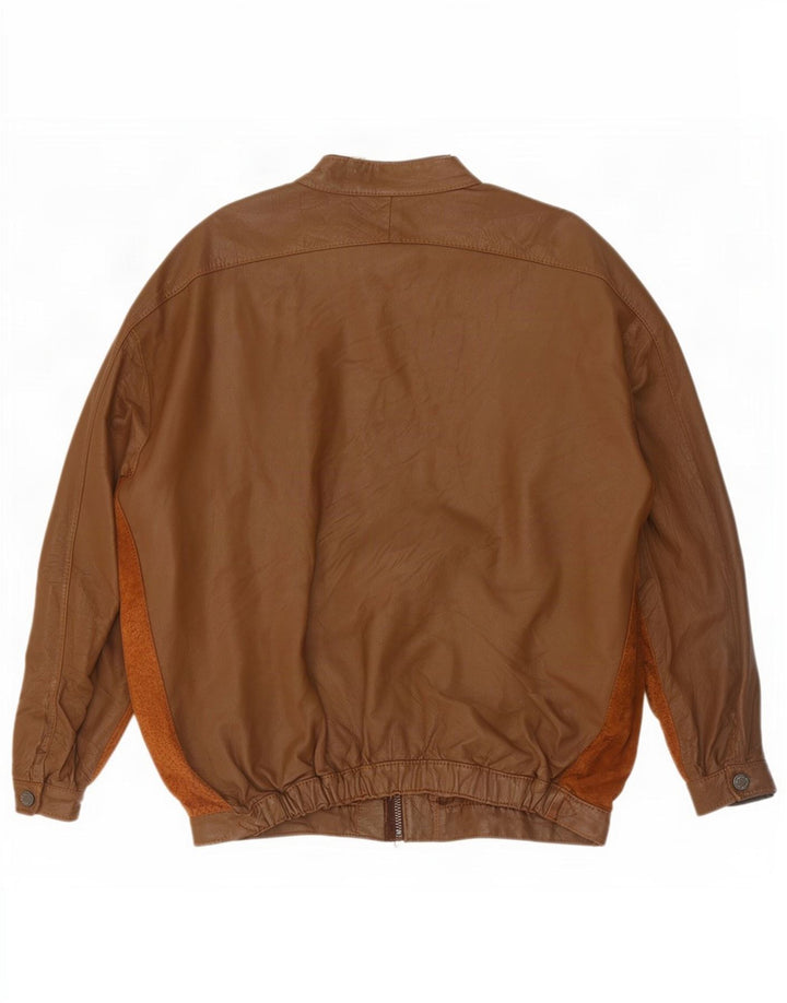 Męska skórzana kurtka bomber w stylu vintage UK 38 w kolorze średniego brązu