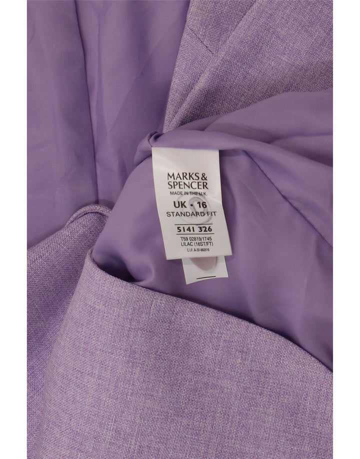 Marks & Spencer Damska marynarka o standardowym kroju UK 16, duża fioletowa