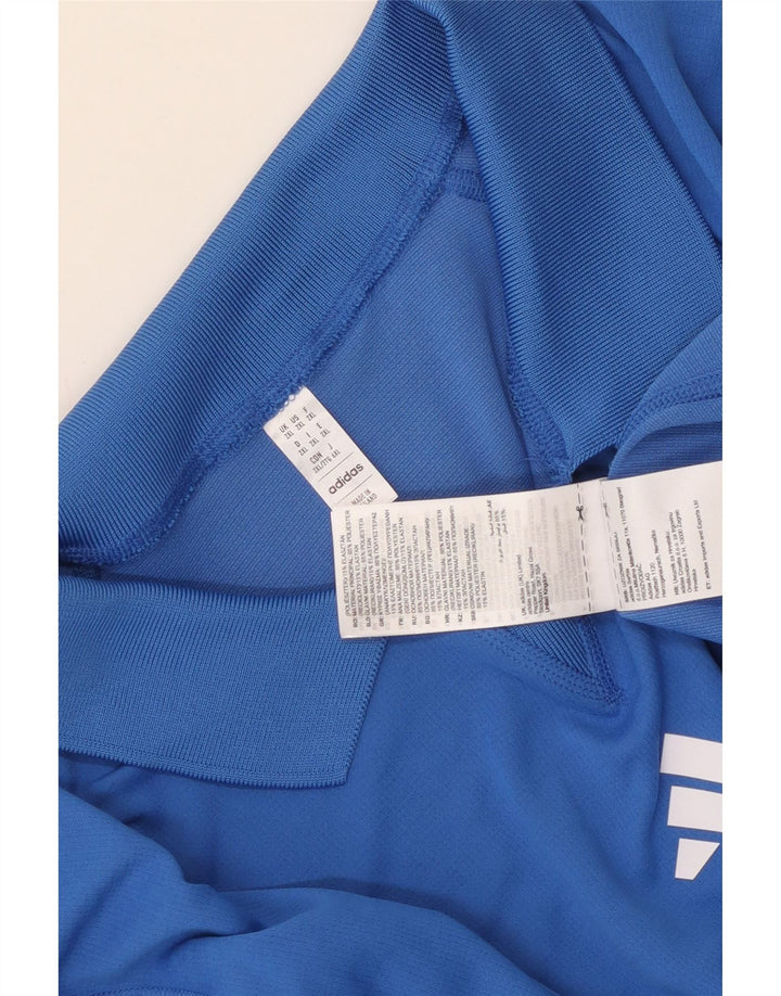 Męska koszulka polo Adidas 2XL z poliestru w niebieskie paski
