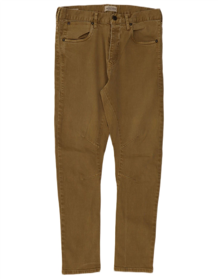 Męskie jeansy slim fit Jack & Jones W32 L29, bawełna khaki