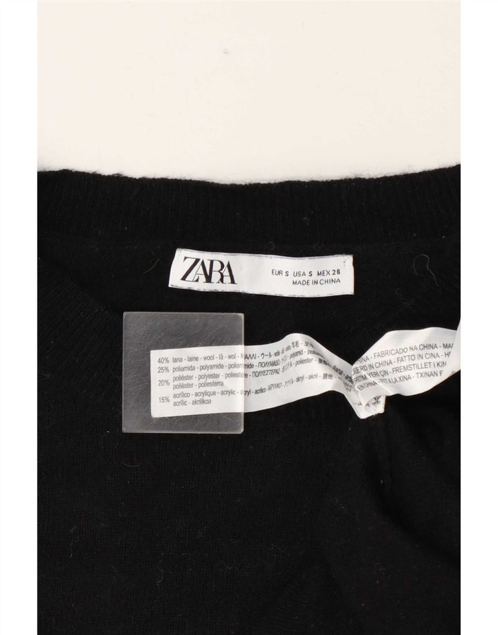 Damski sweter oversize z wycięciem pod szyją Zara UK 10 Small Black Wełna
