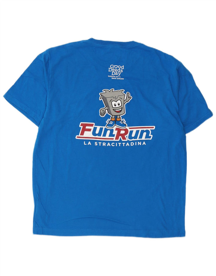 Męska koszulka z grafiką NEW BALANCE Top, średnia niebieska bawełna