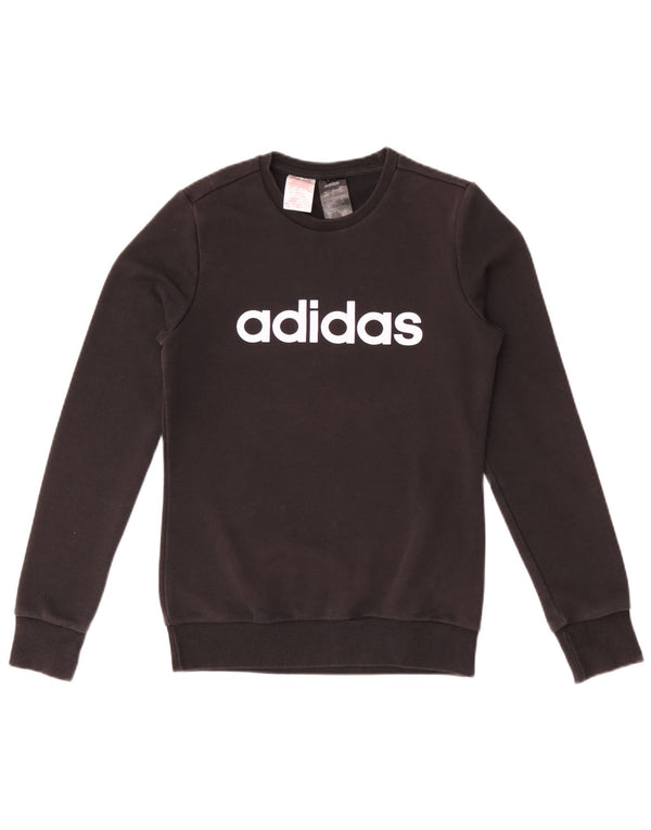 Adidas Dziewczęca bluza z grafiką, 13-14 lat, czarna bawełna