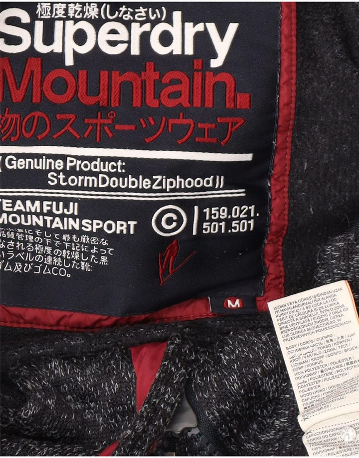 Męski sweter z kapturem i zamkiem Superdry, UK 14, średni, granatowy, nakrapiany poliester