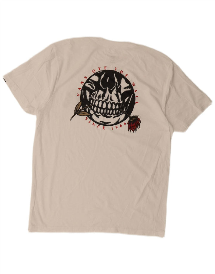 Męski T-shirt VANS Slim Fit z grafiką, duży, biały
