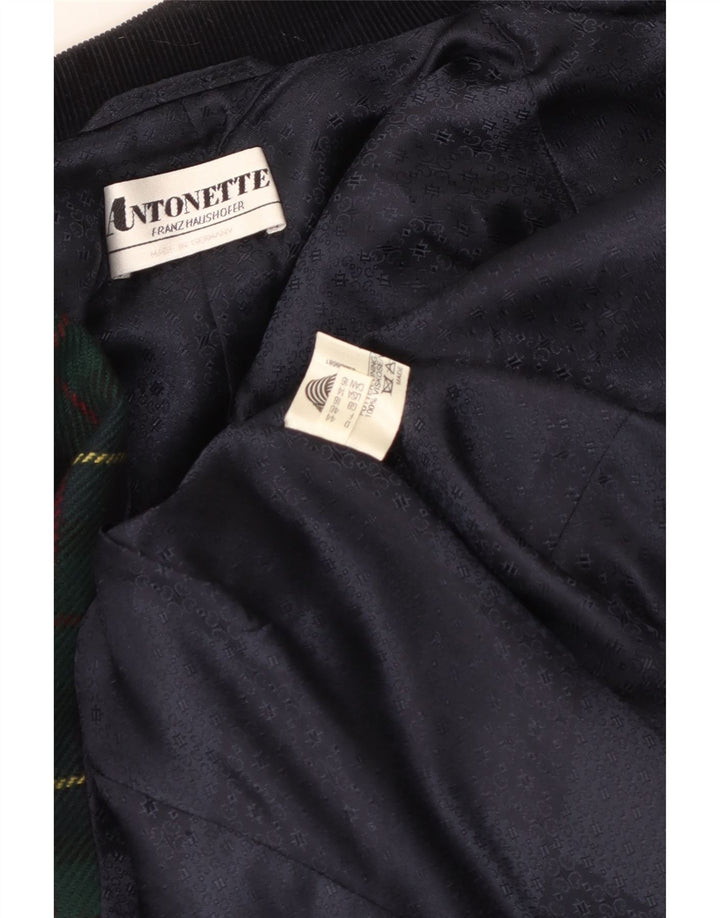 Antonette damska marynarka zapinana na 4 guziki UK 18 XL, wiskoza w zieloną kratkę