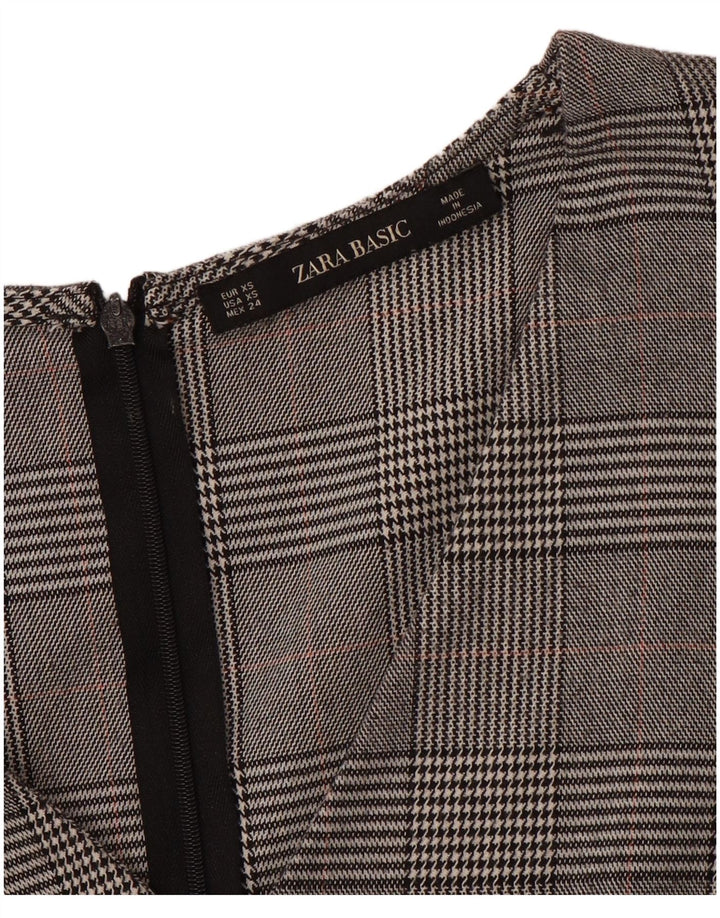 Damska sukienka płaszczowa z rękawem 3/4 ZARA UK 6 XS Szara pepitka