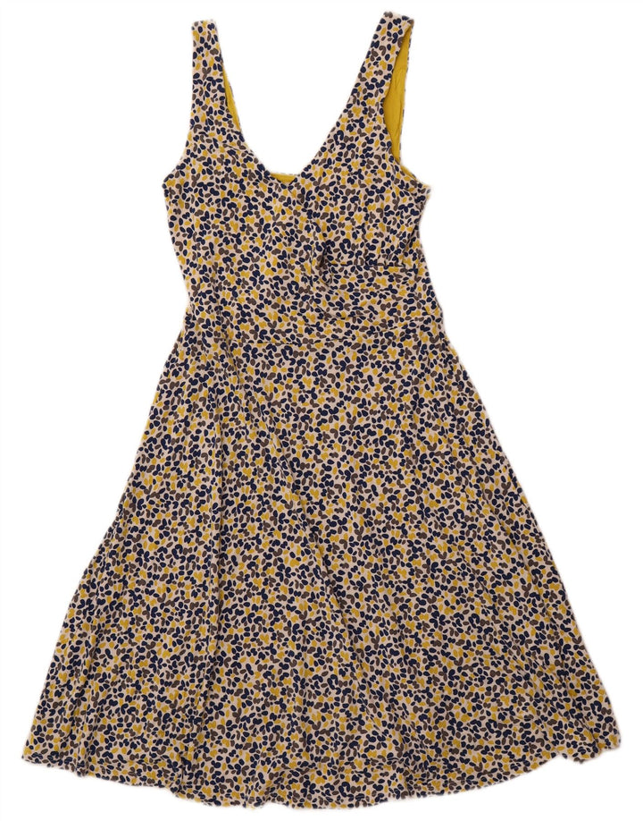 BODEN Womens Sleeveless A-Line Dress UK 10 Small Multicoloured Spotted