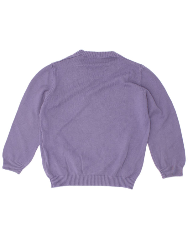Chłopięcy sweter z dekoltem w łódkę Benetton 3-4 lata 2XS Fioletowa bawełna