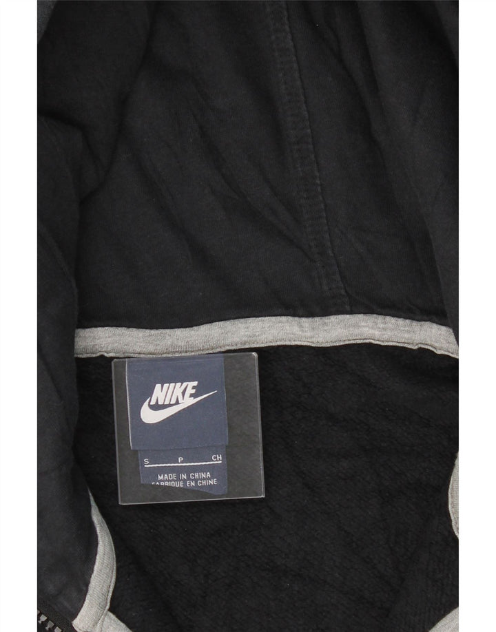 NIKE Mens Graphic Zip Hoodie Sweater Small Black Cotton Vintage Nike and Second-Hand Nike from Messina Hembry 