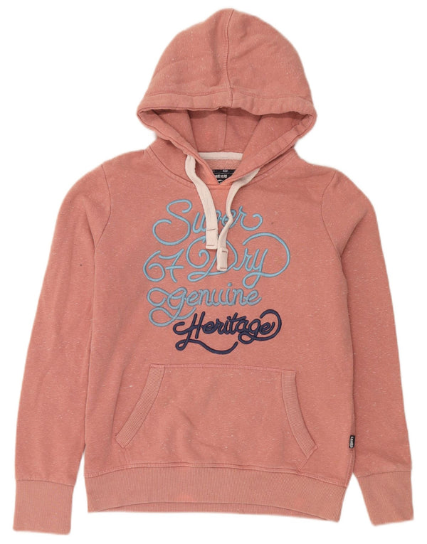 Damski sweter z kapturem Superdry, UK 12, średni, różowy, nakrapiany bawełniany