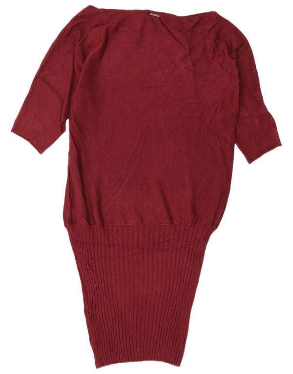 Liu Jo Damska sukienka oversize z rękawem 3/4 i obniżoną talią, UK 6 XS, burgundowa