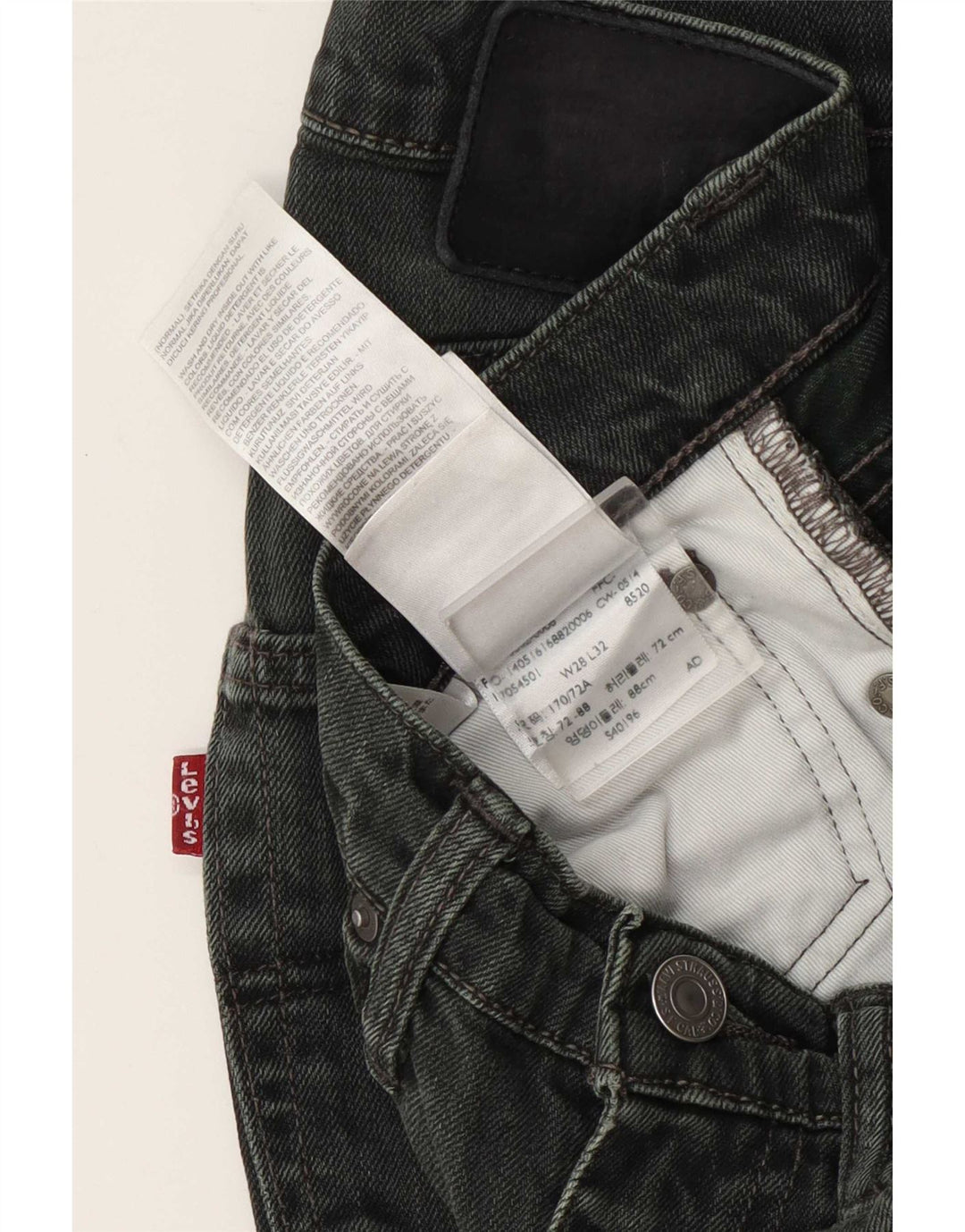 Damskie jeansy Levi's Slim W28 L32 Zielona bawełna