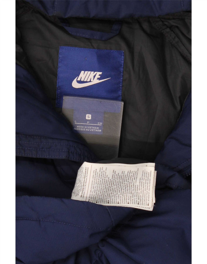 Męska wyściełana kurtka z kapturem i kapturem Nike UK 36, mała, granatowa, poliestrowa
