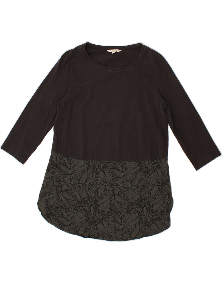 WHITE STUFF Womens Abstract Pattern Top 3/4 Sleeve UK 12  Medium  Grey Vintage White Stuff and Second-Hand White Stuff from Messina Hembry 