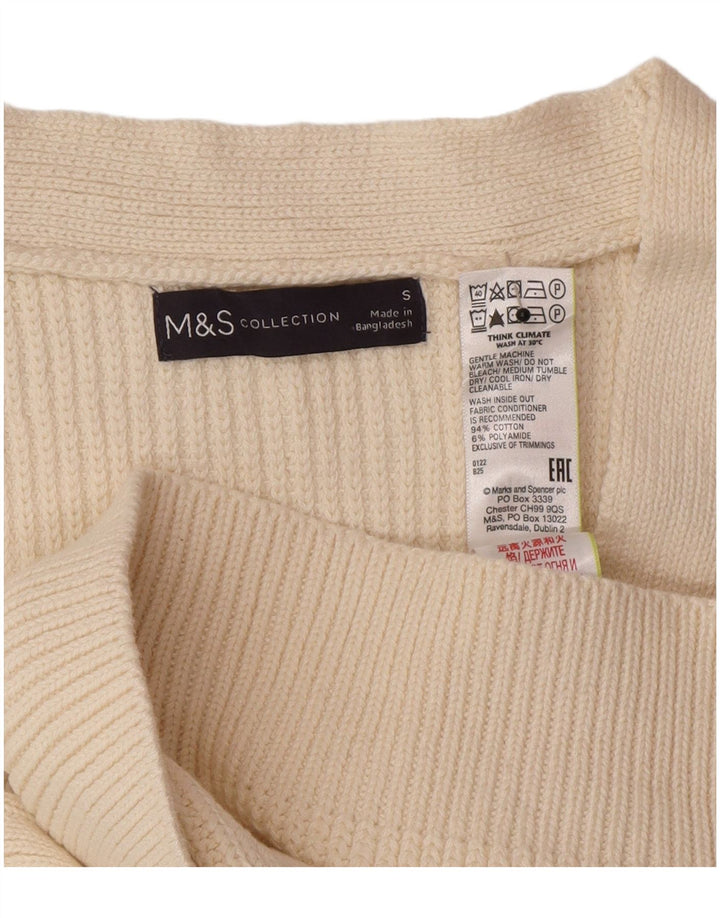 Marks & Spencer Męski podkoszulek z kamizelką, mały, złamanej bieli, bawełniany