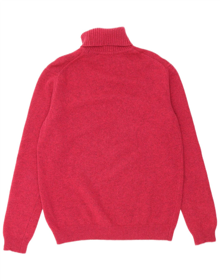 Damski sweter WoolOvers z wywijanym dekoltem UK 16, duży, różowy, nowa wełna