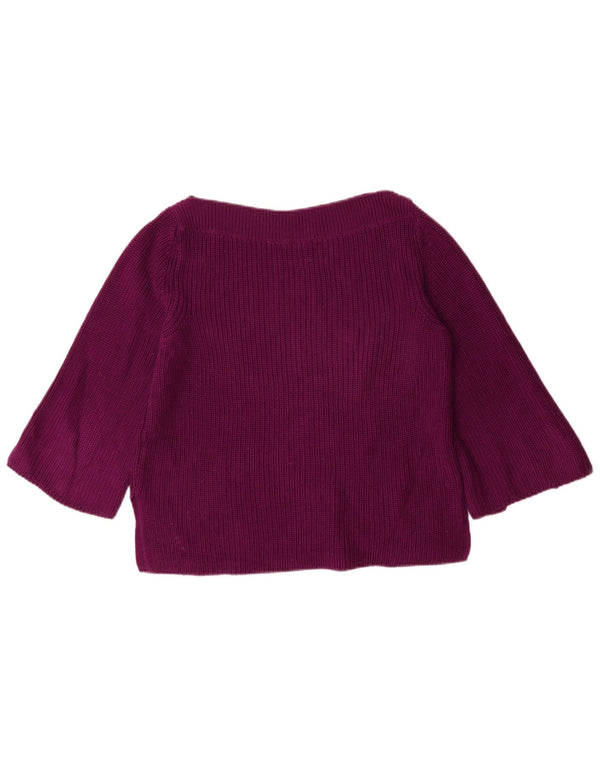 Damski sweter Massimo Dutti z rękawem 3/4 i dekoltem w łódkę UK 10 Small Bordowy
