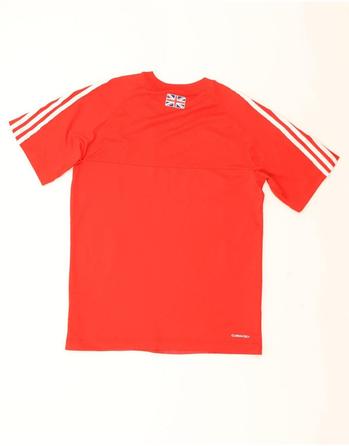 Męski T-shirt z grafiką ADIDAS Team GB, mały, czerwony poliester