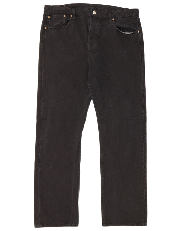 Męskie dżinsy Levi's 501 Straight W38 L34 Czarna bawełna
