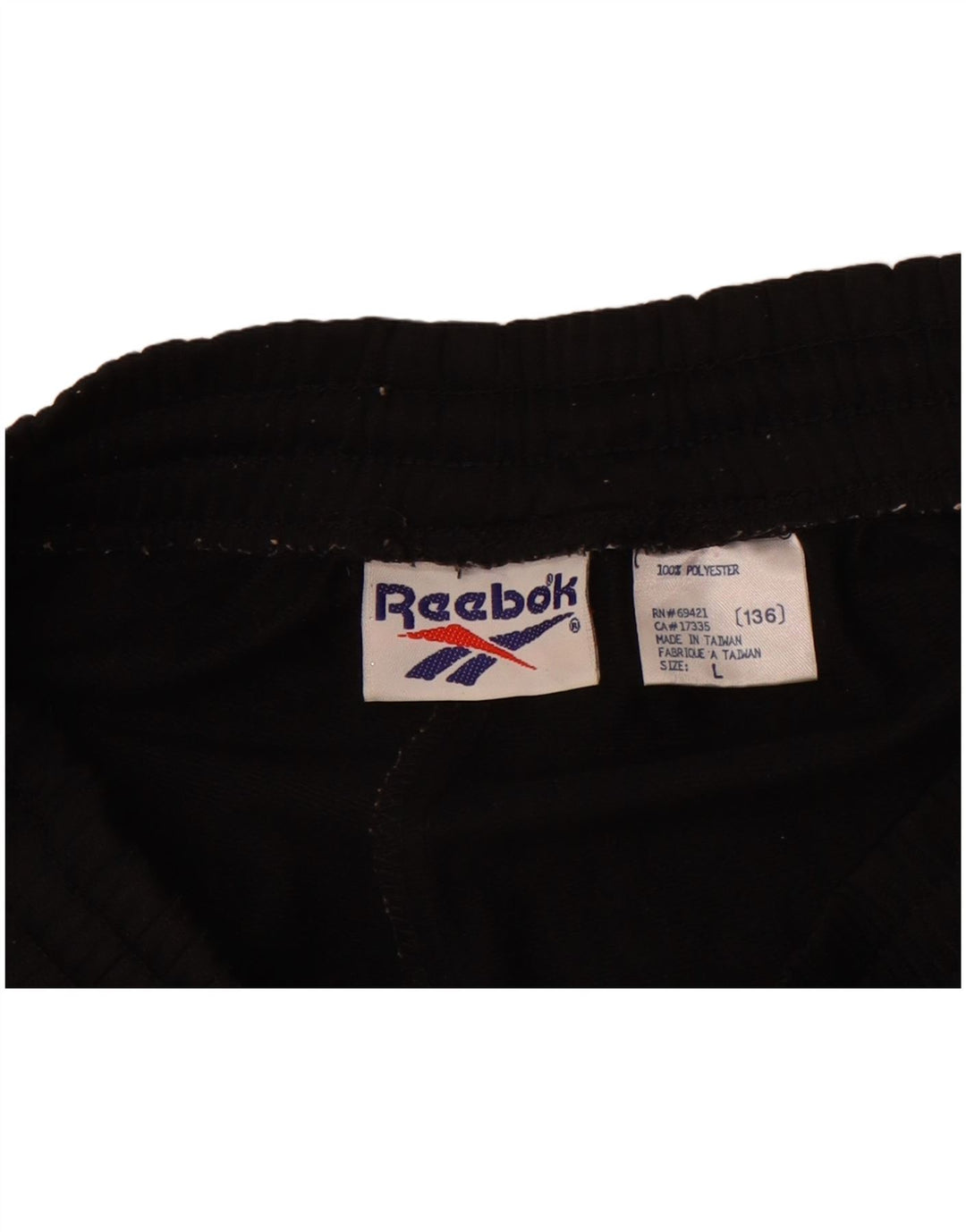 Męskie spodnie dresowe Reebok, duże, czarne, poliestrowe