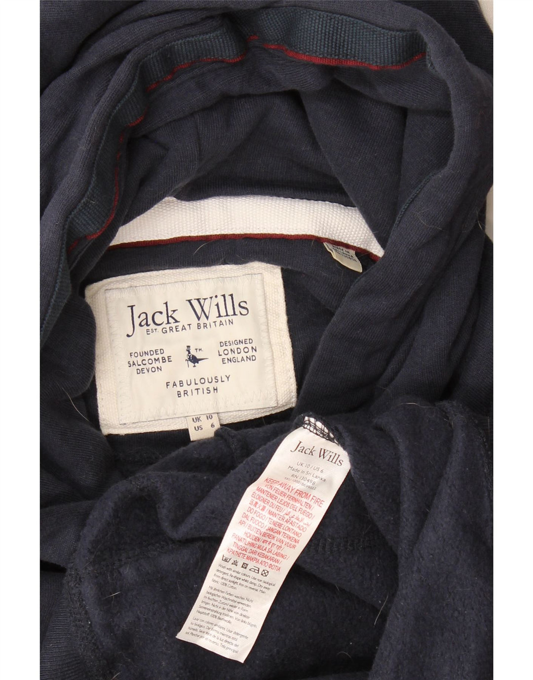 Damska bluza z kapturem Jack Wills Devon Graphic UK 10, mała granatowa