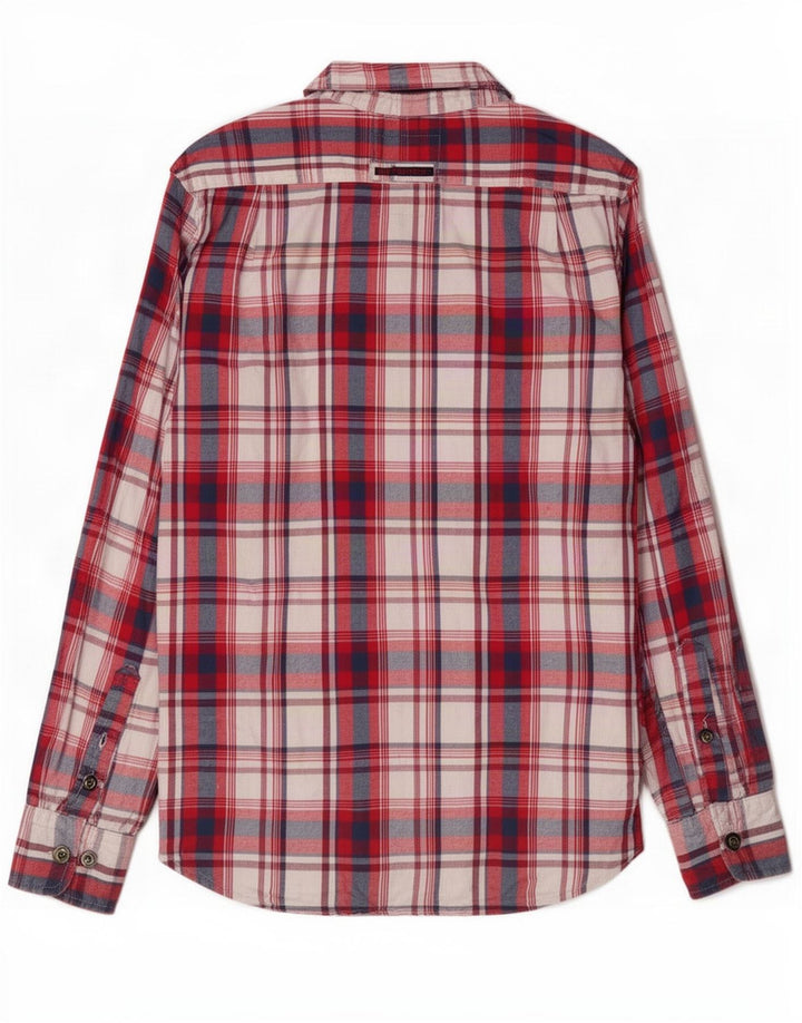Męska koszula flanelowa Superdry, duża, bawełniana w czerwoną kratę