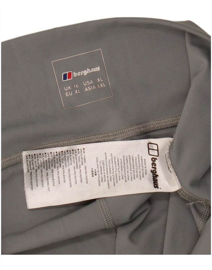 Damskie legginsy graficzne Berghaus UK 16, duże, szare, poliestrowe