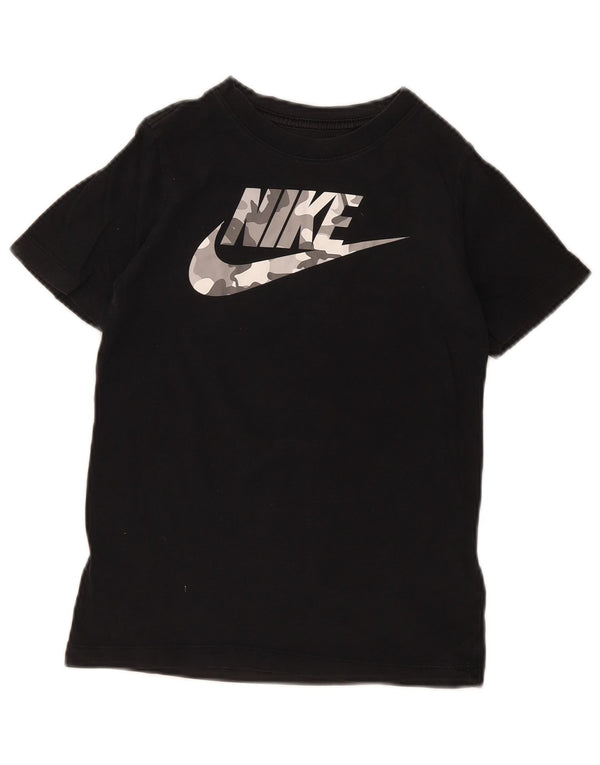 Chłopięcy T-shirt z grafiką Nike na 10-11 lat, średni czarny, bawełniany