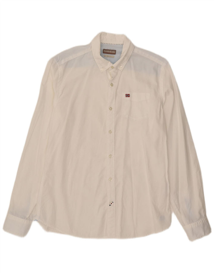 Koszula męska Napapijri Slim Fit, średnia biel