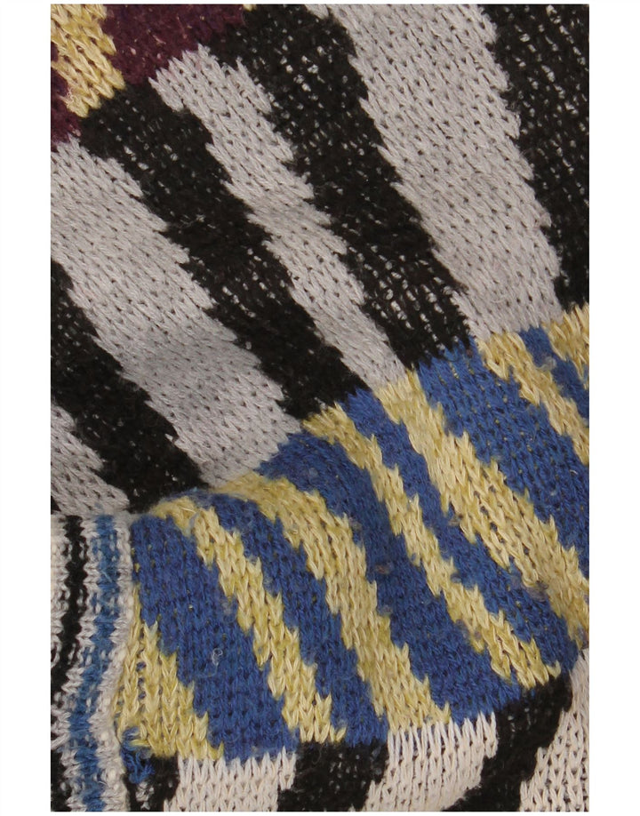 Vintage męski sweter rozpinany, duży, wielobarwny w paski