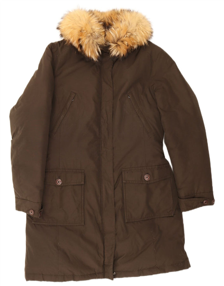 Damski płaszcz puchowy Woolrich UK 20 2XL, bawełna khaki