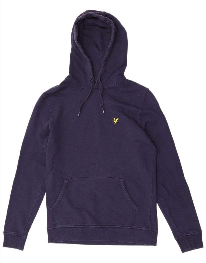 Męski sweter z kapturem Lyle & Scott, mały, granatowy, bawełniany