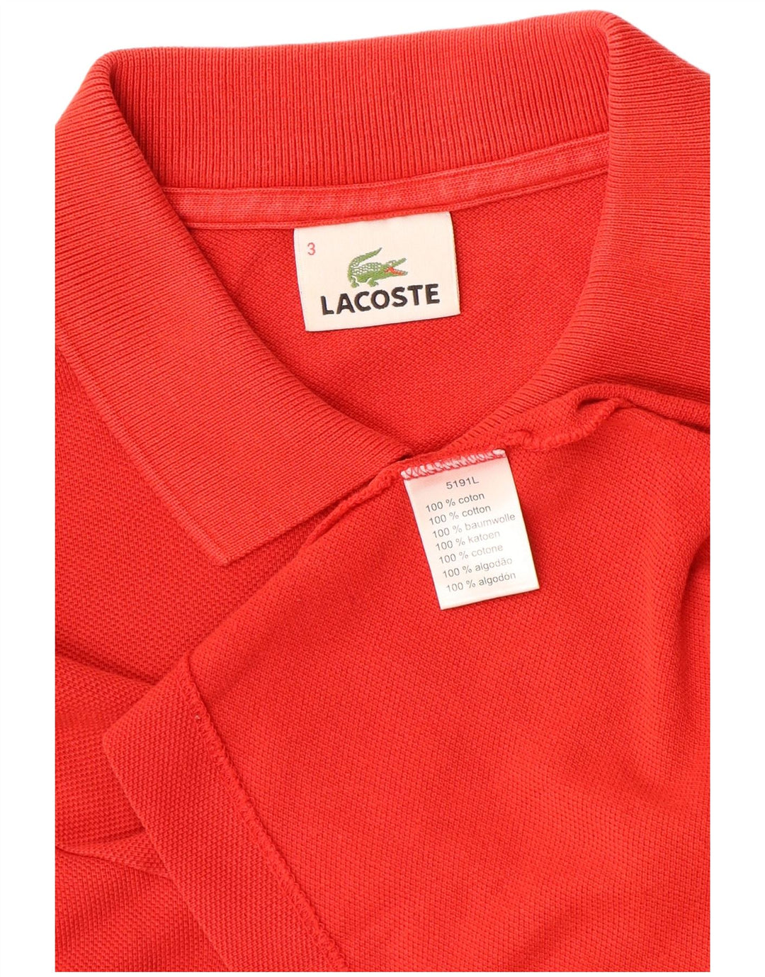 Męska koszulka polo Lacoste, rozmiar 3, mała, czerwona, bawełniana