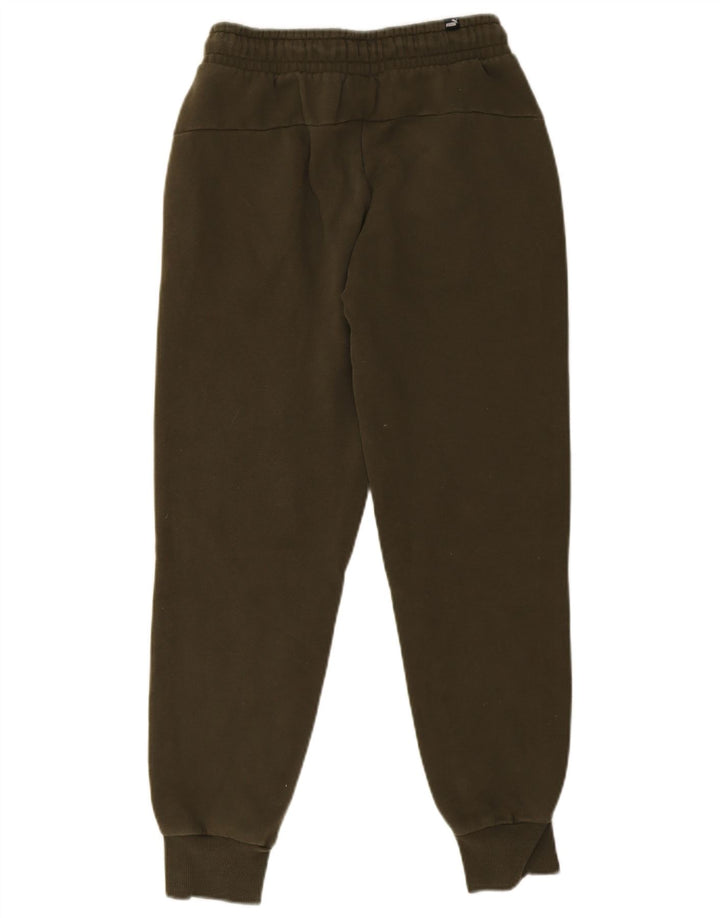 Męskie spodnie dresowe Puma, joggery, małe, bawełniane w kolorze khaki