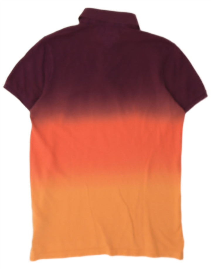 TOMMY HILFIGER Mens Slim Fit Polo Shirt Medium Multicoloured Colourblock