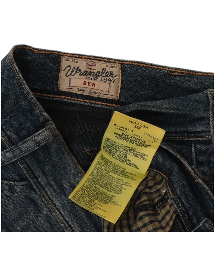 Wrangler Męskie Ben Slim Jeans W38 L34 Niebieskie bawełniane