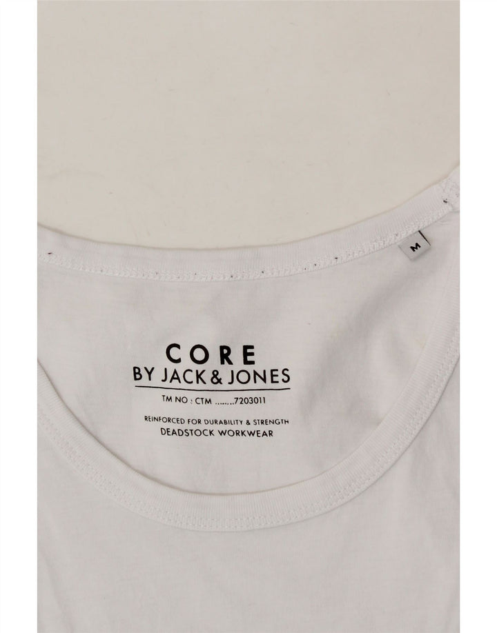 JACK & JONES Mens Core Graphic Vest Top Medium White Cotton Vintage Jack & Jones and Second-Hand Jack & Jones from Messina Hembry 