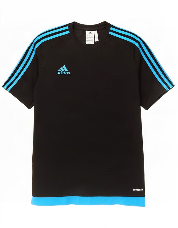 Adidas Mens Climalite T-Shirt Top Small Black Colourblock Polyester