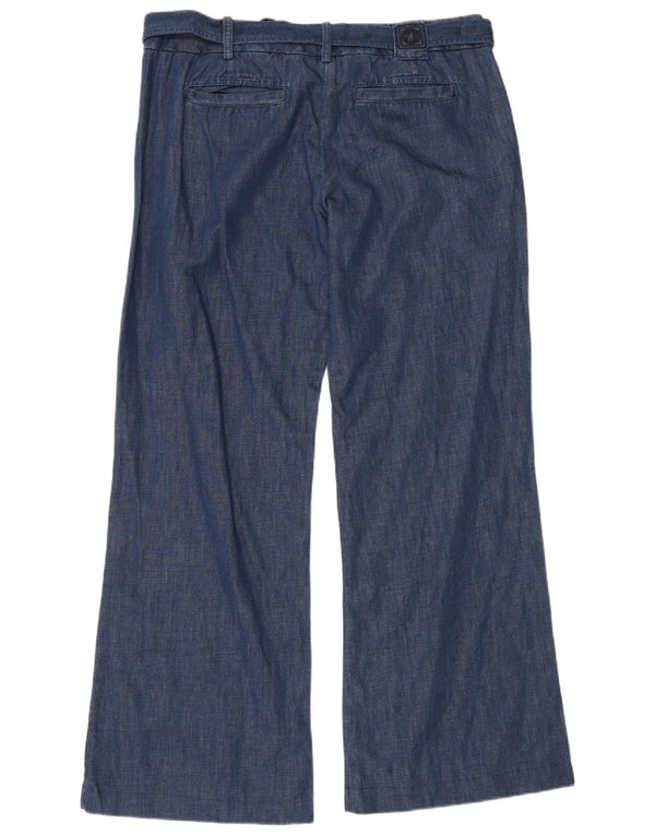 Murphy & Nye Womens Wide Leg Chino Trousers W36 L32 Blue Cotton