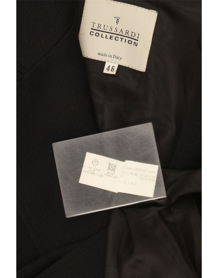 Płaszcz damski Trussardi IT 46, duży, czarny, wełniany