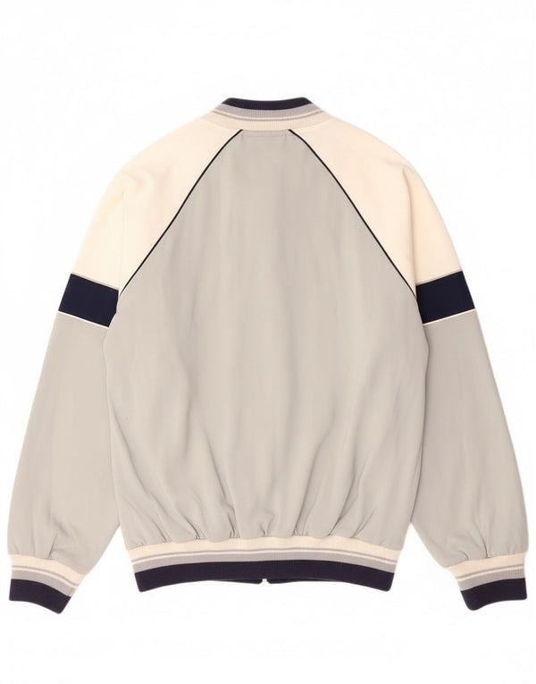 Męska kurtka dresowa w stylu vintage IT 52, duża, szara, z blokami kolorów