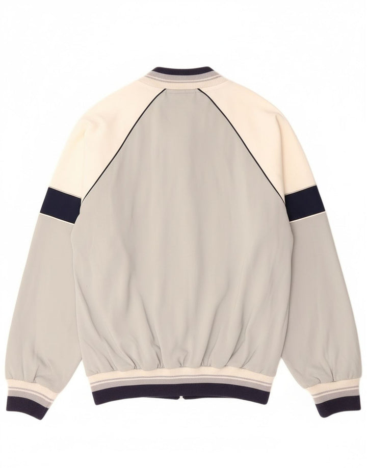 Męska kurtka dresowa w stylu vintage IT 52, duża, szara, z blokami kolorów