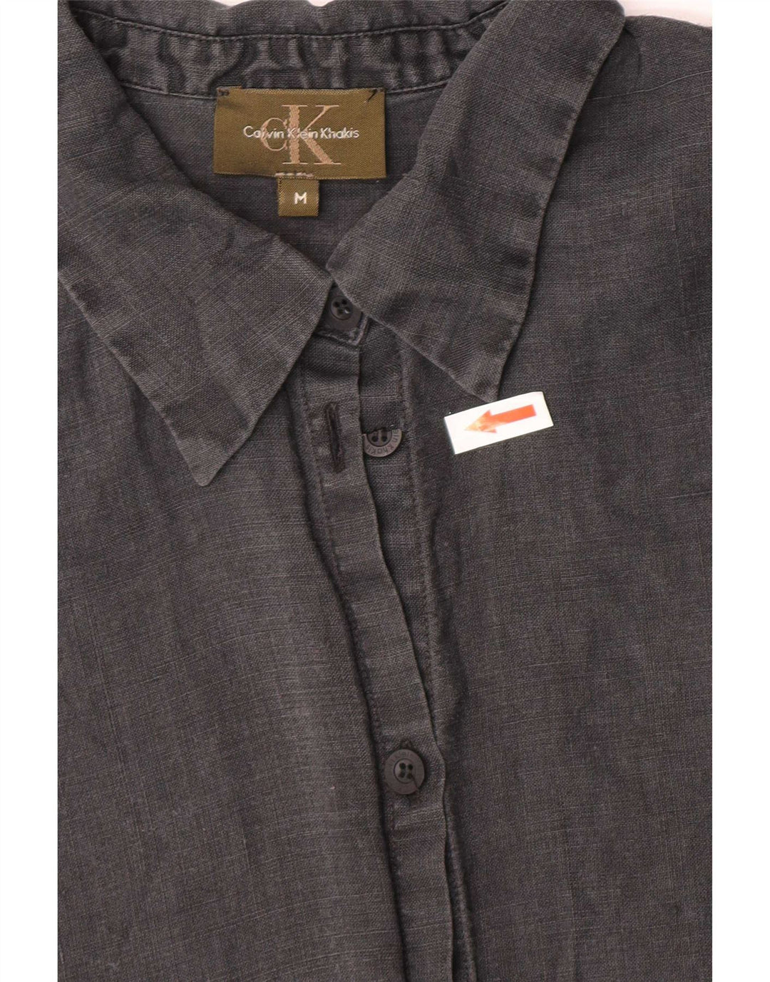 Damska koszula khaki Calvin Klein UK 12, średnioszara, lniana